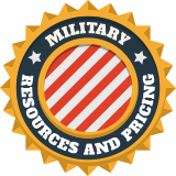 Military Resources and Pricing Badge.