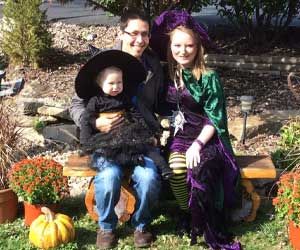 Amanda Santiago and her family at Halloween.