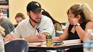 WVU student Mind Fit Tutors take part in training for the upcoming academic year to improve the quality of their services for the WVU student population.